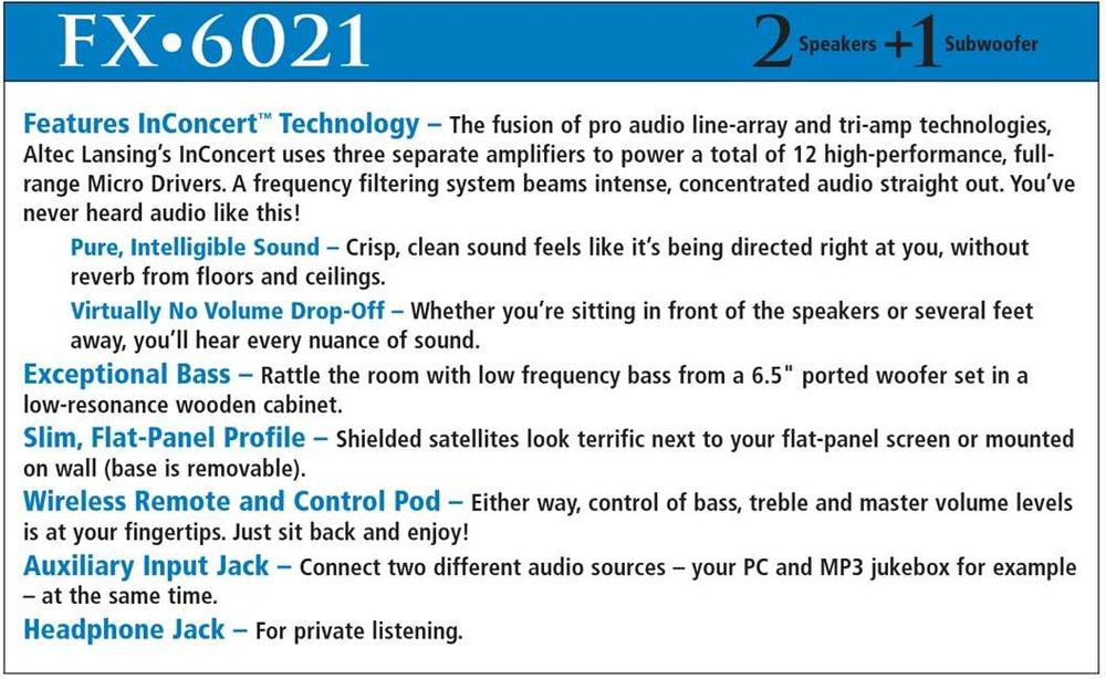 Boxe ALTEC LANSING FX6021 raritate de calitate !