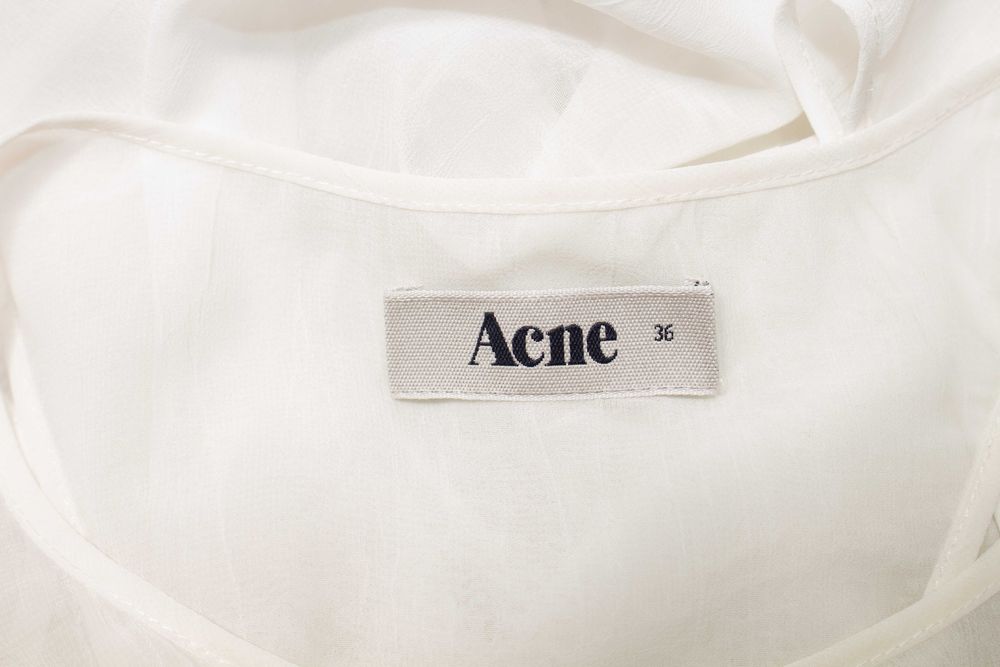 ACNE оригинален дамски топ бял асиметричен прозрачна 36 S