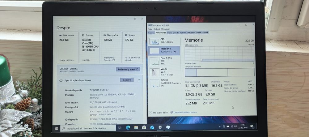 Laptop Asus PRO P1440F_NOU 10/10_14"FHD_i5 8265U_20GB RAM_512GB SSD
