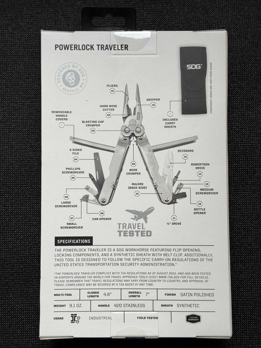 Vand multi-tool nou SOG Powerlock Traveler cu husa