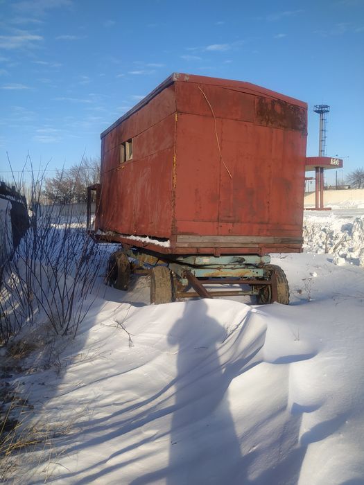 Вагончик строительный на платформе, на колеса,