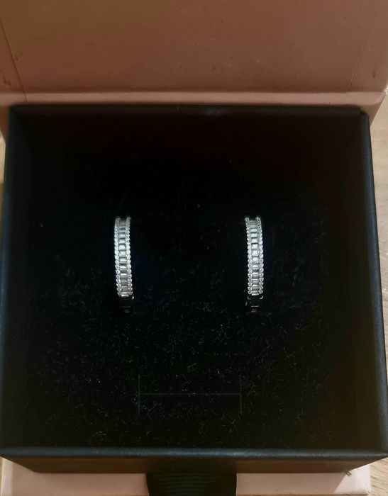 Серебряные серьги-конго с цирконами