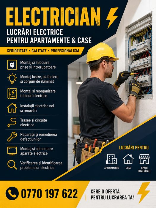 ELECTRICIAN – lucrari electrice apartamente & CASE