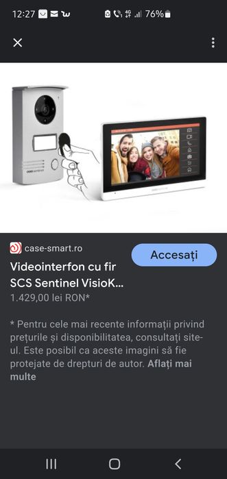 Video interfon nou sigilat