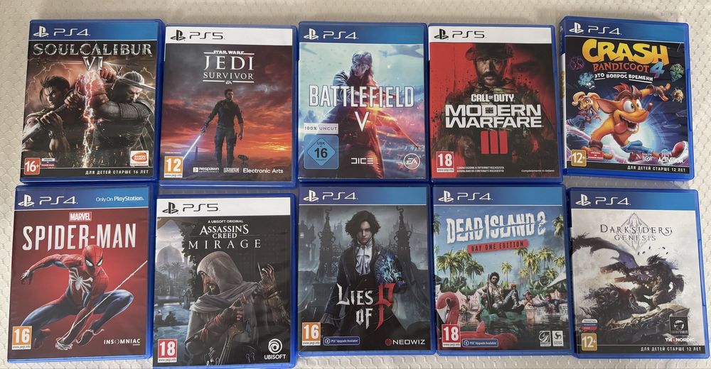 Продам игры для playstation 4/5