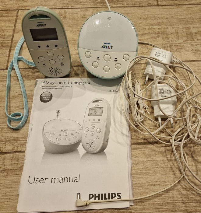 Baby monitor Philips Avent SCD560 DECT – complet, cu 2 alimentatoare