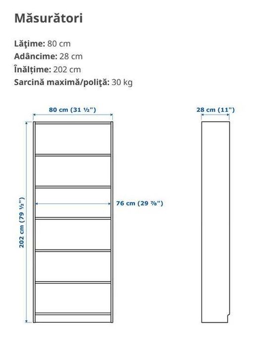 Dulap cu 3 uși alb, BRIMNES și biblioteca albă BILLY, Ikea
