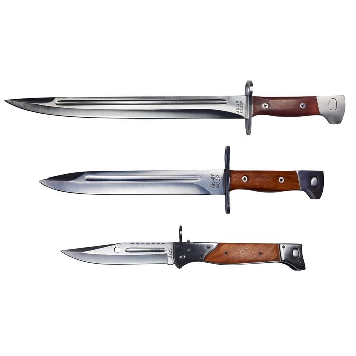 Set 3 cutite vanatoare IdeallStore, Ak Specialist, otel, teaca inclusa