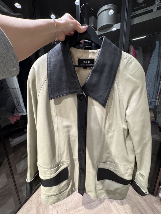 Дълго кожено яке Dolce&Gabbana, 42 размер