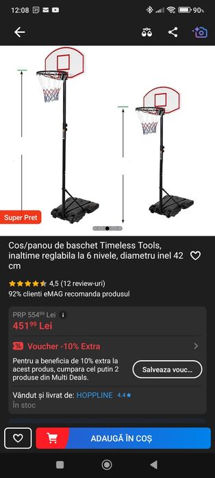 Cos baschet nou , folosit putin , depozitat afara