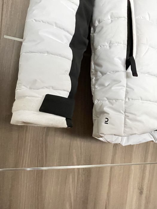 Мъжко ски яке 100, бяло/черно