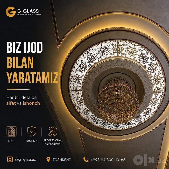 Vitraj akril orsteklo rombik oynala nakleyka barchasi G-Glassda