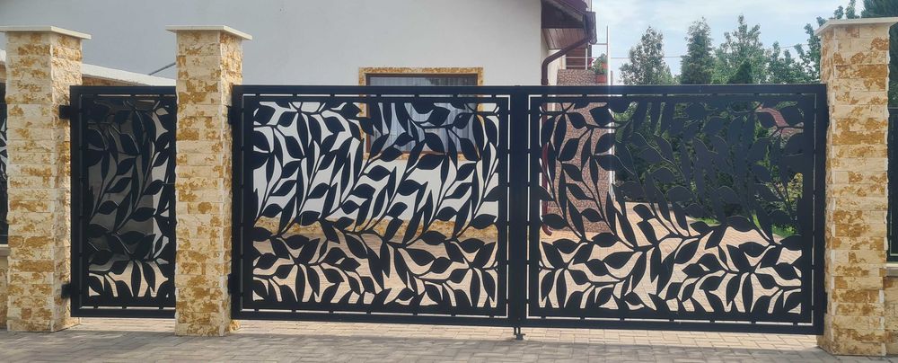 Panouri gard porti fier forjat teava jaluzea traforate CNC WPC