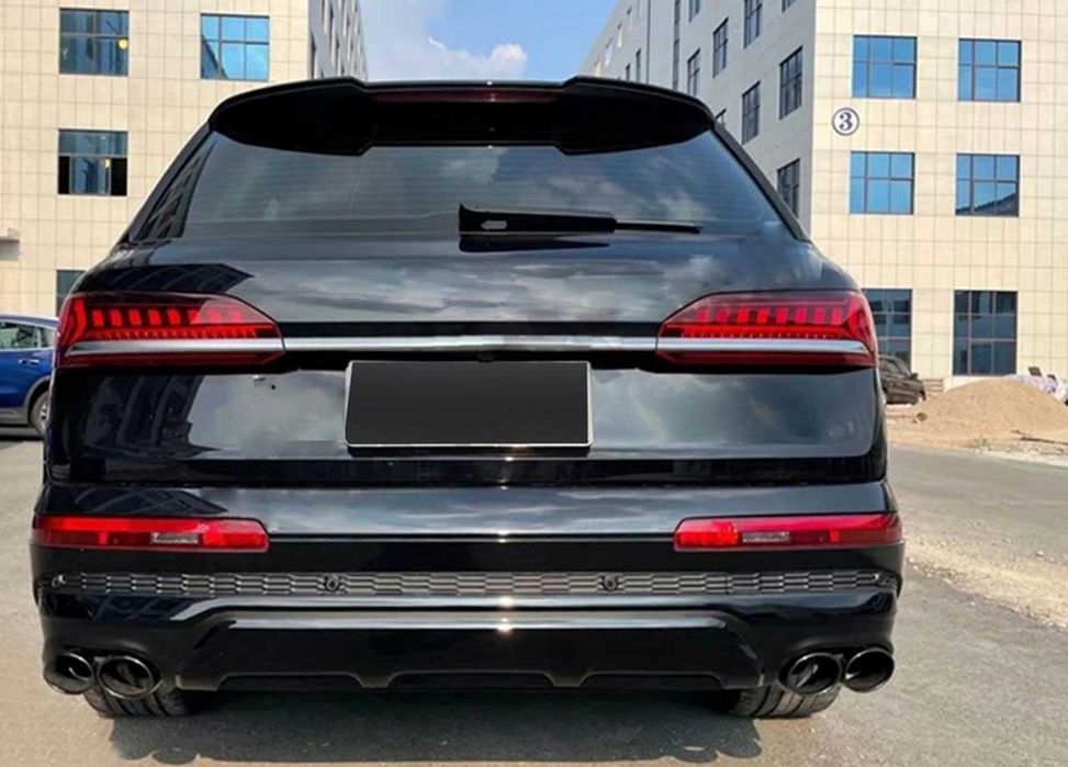 Difuzor Bara Spate Evacuare Dubla Audi Q7 4M Facelift SQ7 Black Negre