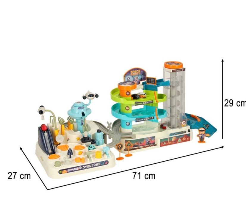 Set joaca copii circuite & parcari XXL cu lift, lumini, sunete