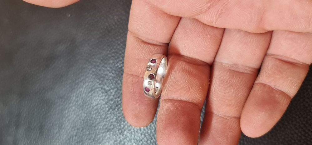 Inel diamante si rubine naturale