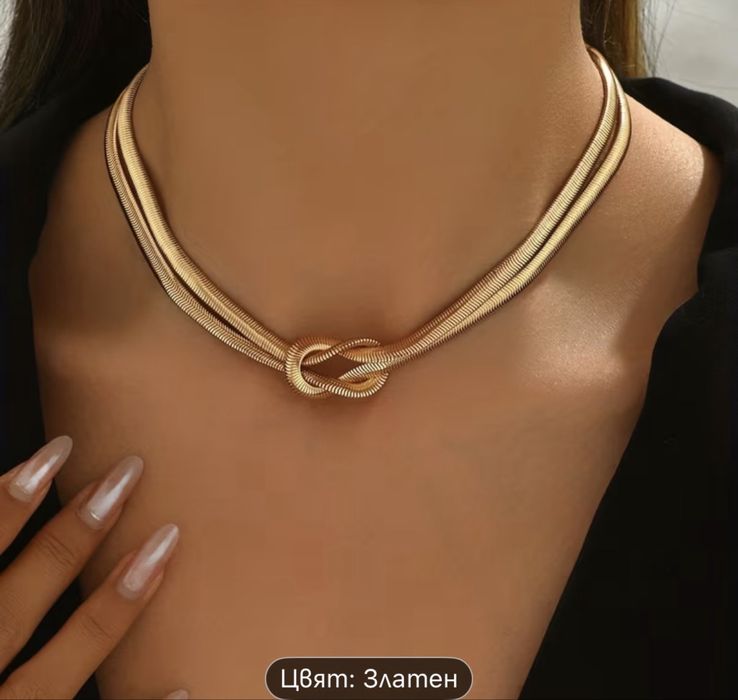 Колие златисто неръждаема стомана