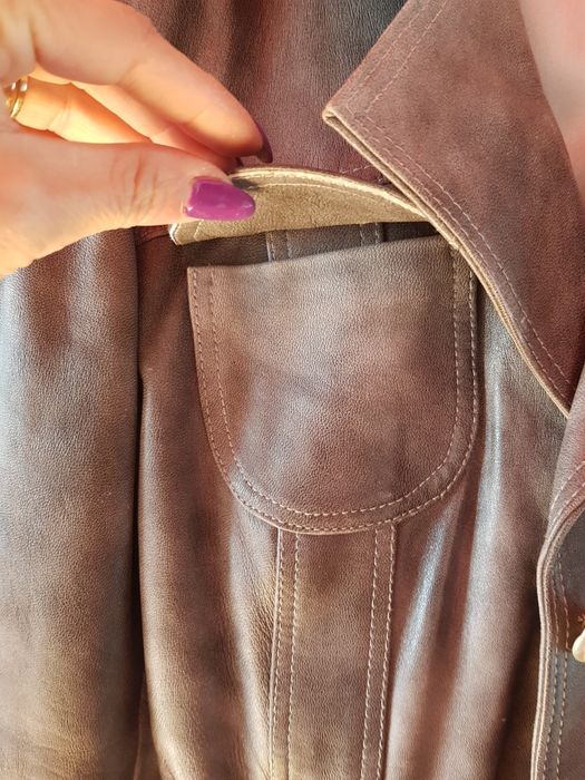 Geaca piele naturală s-m,cambrata pe talie