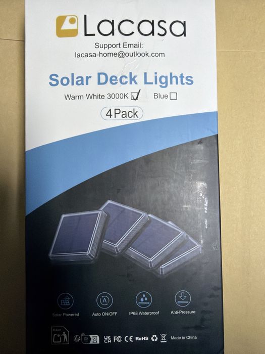 Set 4 lampi solare LED pentru exterior - 50 lumeni, warm white 3000k, IP68