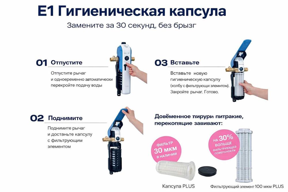 Магистральный Сетчатый фильтр BWT E1 HWS (¾" или 1") — Рычажный тип