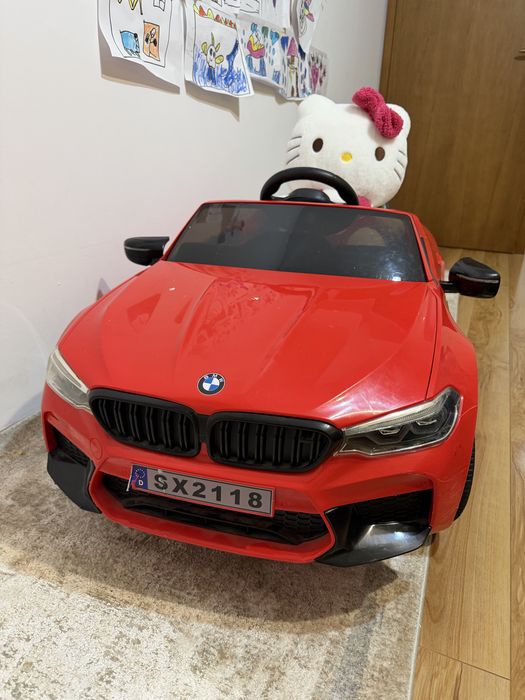 Mașinuță electrică BMW M5 pentru copii 12V, baterie 14.5Ah, roșie