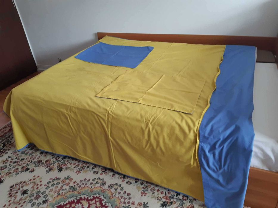 Set de pat dublu din bumbac în două culori