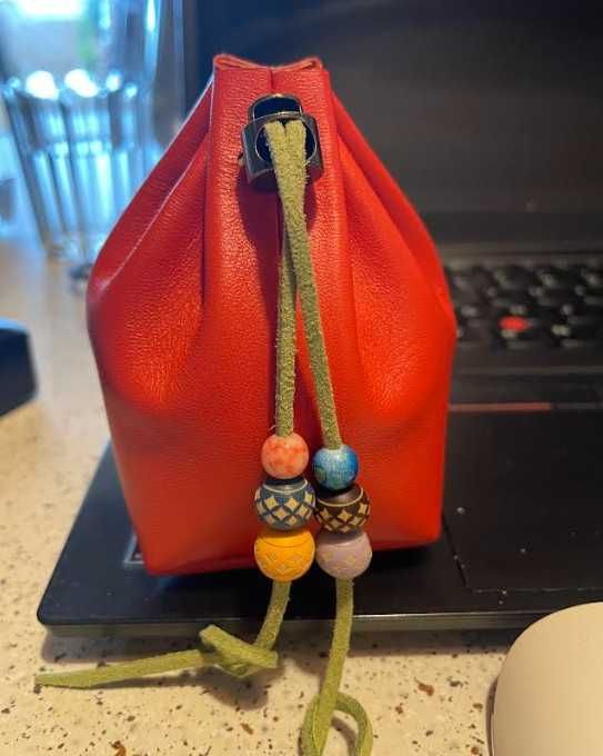 Cadou piele naturala Nappa - saculet handmade