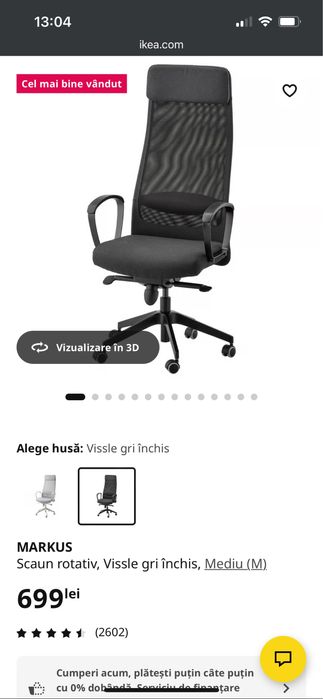 Vand scaun birou Markus IKEA nou in garantie 10 ani