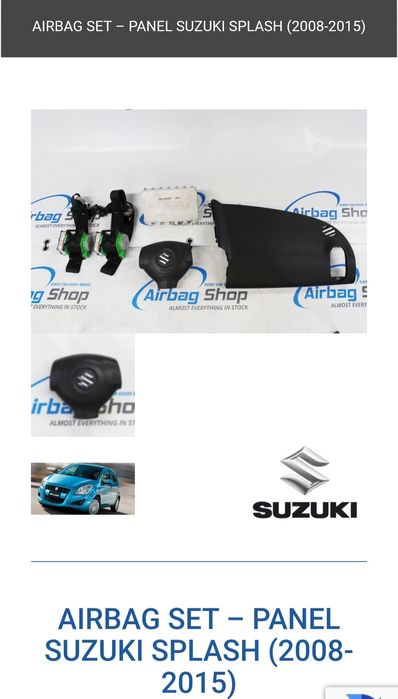 Kit airbag-uri și centura Suzuki Splash 2014