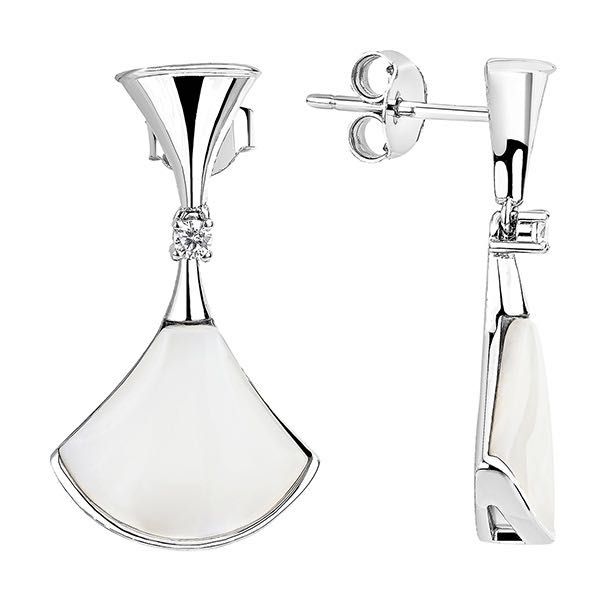 Серебряные серьги с перламутром под Chopard