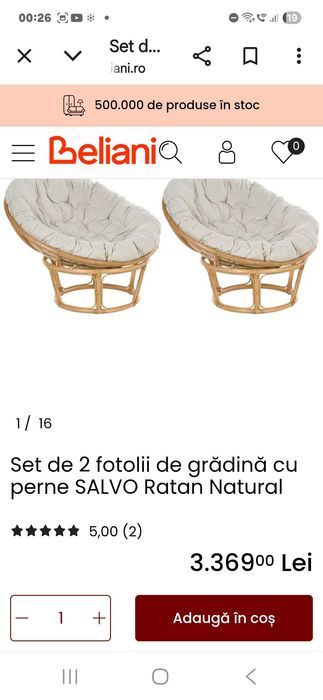 Fotolii papasan pentru gradina sau interior