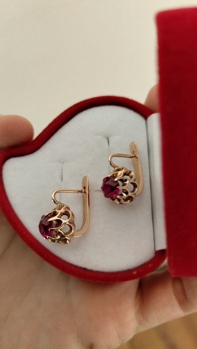 Советские серьги 583 пробы