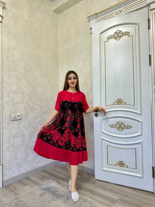 Штапельные платья Индонезии Разлетайка