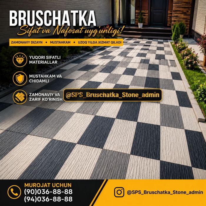 Premium Dizayn va Yuqori Sifat: Tabiiy Toshdan Bruschatkalar!