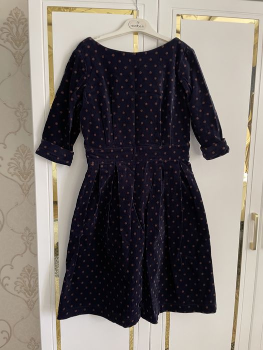 Бархатное платье в мелкий горошек • Размер S/M