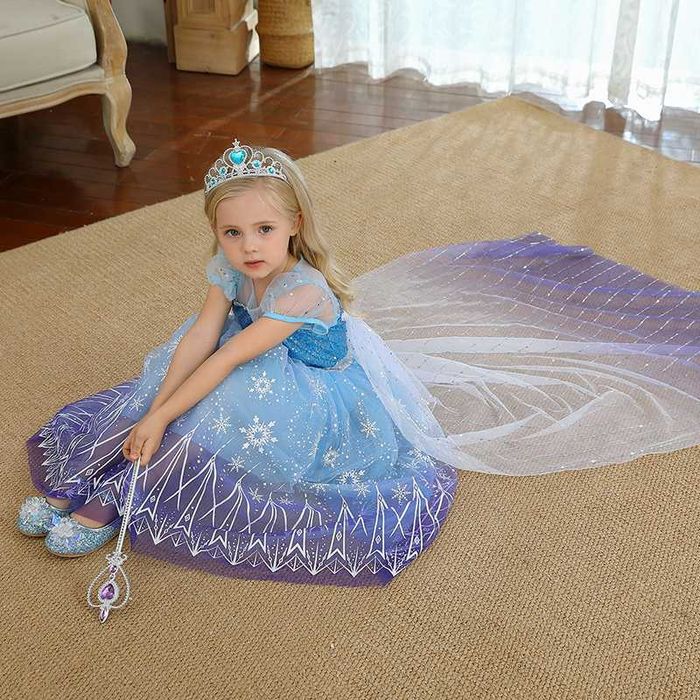 Rochie /rochita Elsa Frozen 2 cu trena detasabila