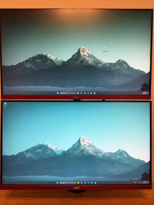 2x AOC Gaming 24.5" 144Hz + braț dublu