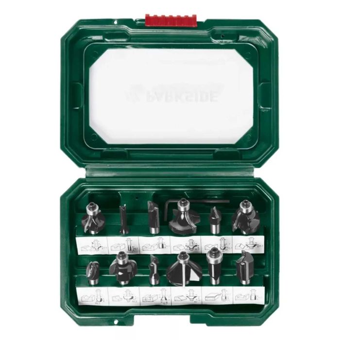 2x Set de 12 freze Parkside pentru oberfreza frezare