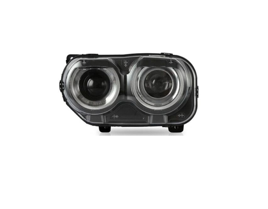 Far Dodge Challenger, 09.2014-2024, montare fata, stanga/dreapta, cu lumini de zi tip LED; Tip=USA; D3S+LED; manual; fara bec xenon; cu capac; Omologare: SAE; LED