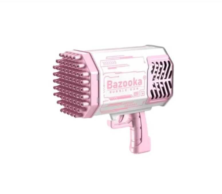 Пистолет за мехурчета с 69 дупки и LED светлини - розов