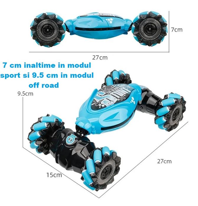 Masinuta cu telecomanda si control prin gesturi Acfapro™, Albastru