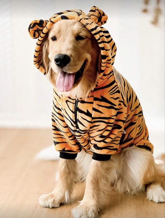 Плюшен кучешки костюм тигър
