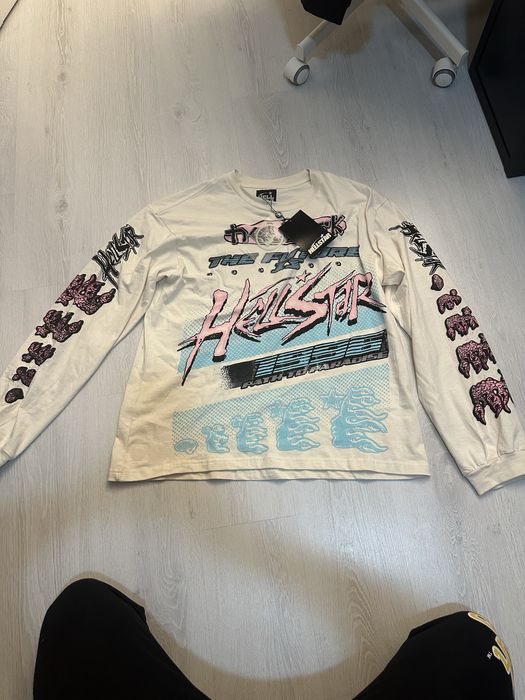 Bluza hellstar noua cu eticheta alb cu roz cu NFC