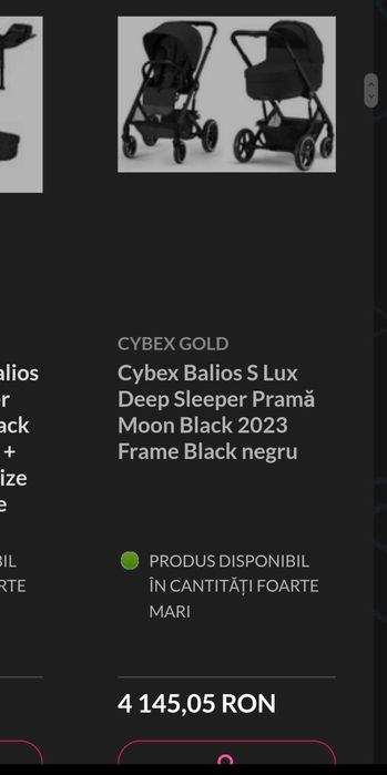 Vând cărucior Cybex Balios S Lux 2 în 1