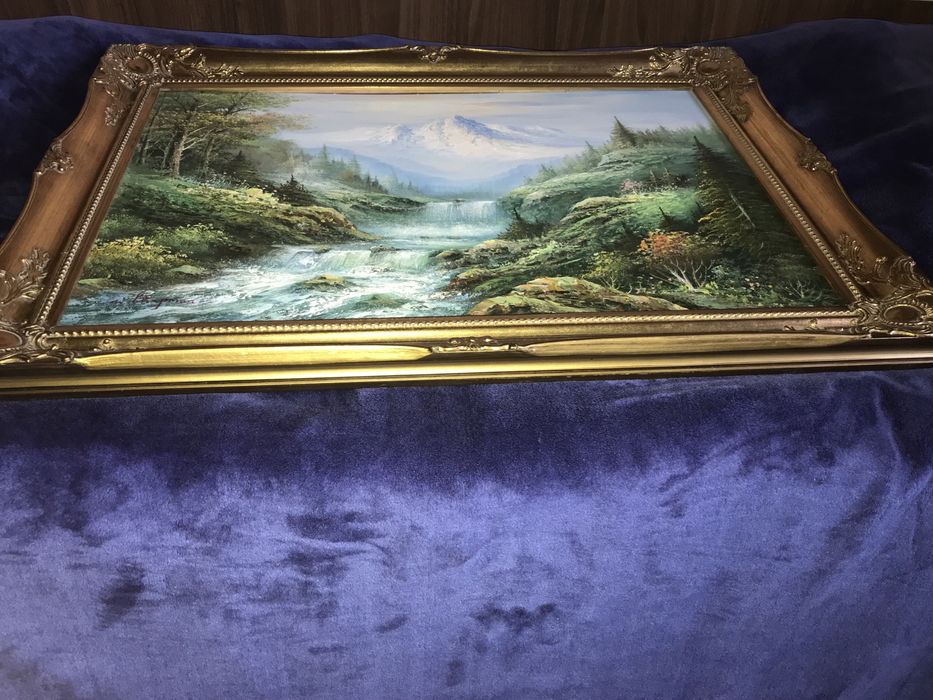 Pictura tablou in ulei pe PFL 90 x 64, din UK