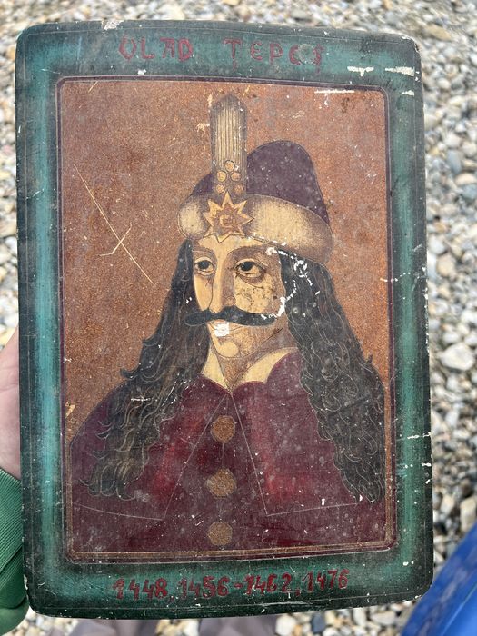 Tablou lemn cu Vlad Tepes foarte vechi