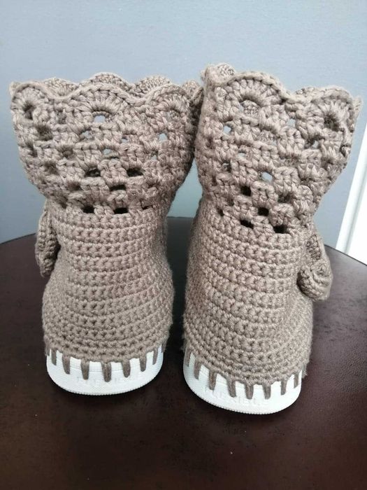 Cizme scurte de primavara-vara crosetate manual (marimea 39)