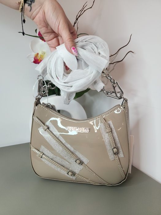 Steve Madden – дамска чанта, taupe лакирана