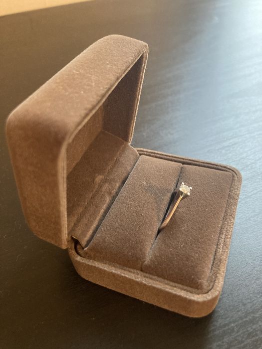 Inel aur alb 18k + diamant 0,20ct