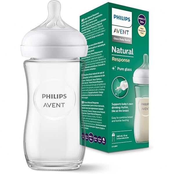 Стъклено Шише за Хранене Philips Avent Natural Response, 120мл и 240мл